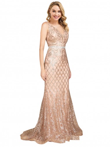 Shop Sleek Long Mermaid Formal Sparkling Sequin Bridesmaid Dress / Prom Dress