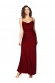 Shop Cowl Neck Low Back Formal Silky Satin Bridesmaid Dress / Prom Dress with Thin Back Straps