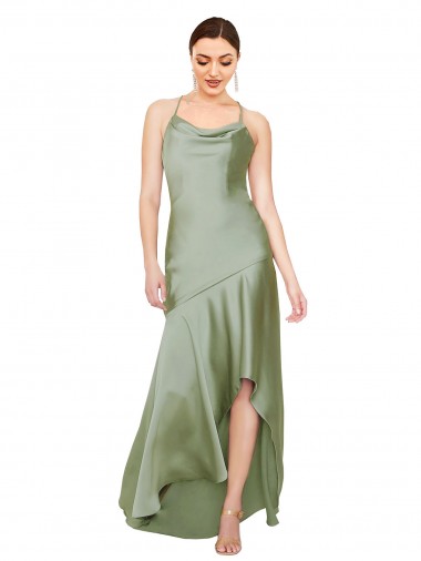 Shop Formal Silky Satin Bridesmaid Dress / Prom Dress with Bias Cut Skirt