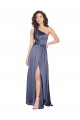 Shop Draped Formal Silky Satin Bridesmaid Dress / Prom Dress with Tied Waist