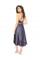 Shop Midi Cocktail Length Silky Satin Bridesmaid Dress / Prom Dress with Open Tied Back & Pockets