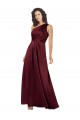 Shop One Shoulder Formal Silky Satin Bridesmaid Dress / Prom Dress with Subtle Pleats