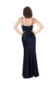 Shop Draped Cowl Neck Formal Silky Satin Bridesmaid Dress / Prom Dress with Skirt Slit