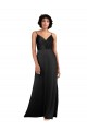 Shop Full Length V-Neckline Formal Silky Satin Bridesmaid Dress / Prom Dress with Spaghetti Straps