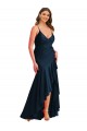 Shop Pleated Wrap Ruffled High Low Formal Silky Satin Bridesmaid Dress / Prom Dress