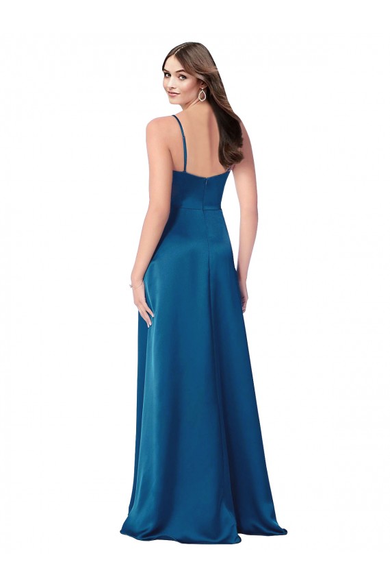 Shop Cowl Neck Salky Satin Bridesmaid Dress / Prom Dress