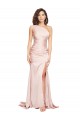 Shop Full Length One Shoulder Long Formal Silky Satin Bridesmaid Dress / Prom Dress with High Split