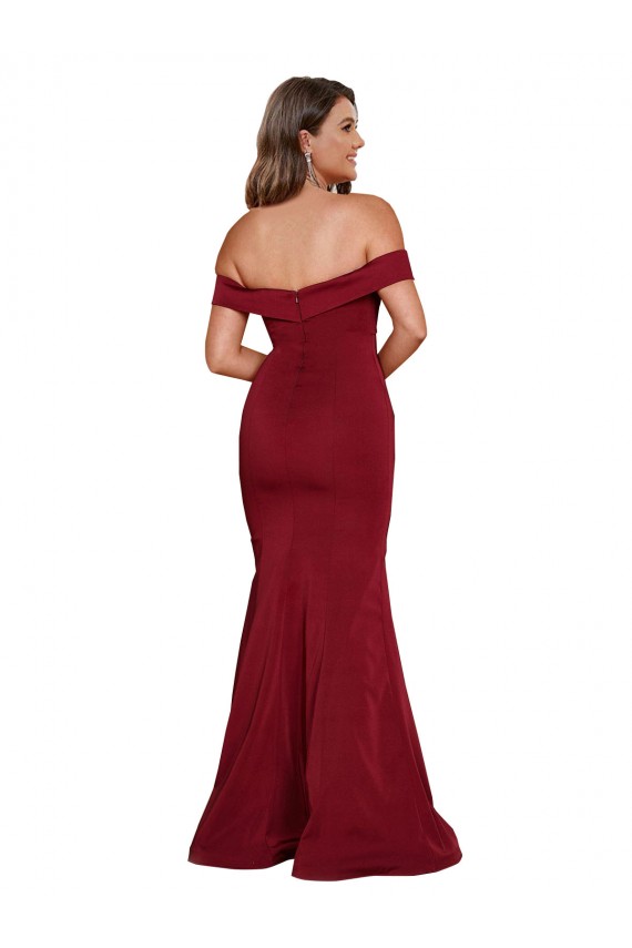 Shop Off Shoulder Sleeves Sweetheart Neckline Long Formal Spandex Bridesmaid Dress / Prom Dress