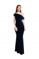 Shop Draped Off the Shoulder Fitted Formal Crepe Bridesmaid Dress / Prom Dress