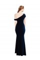 Shop Draped Off the Shoulder Fitted Formal Crepe Bridesmaid Dress / Prom Dress