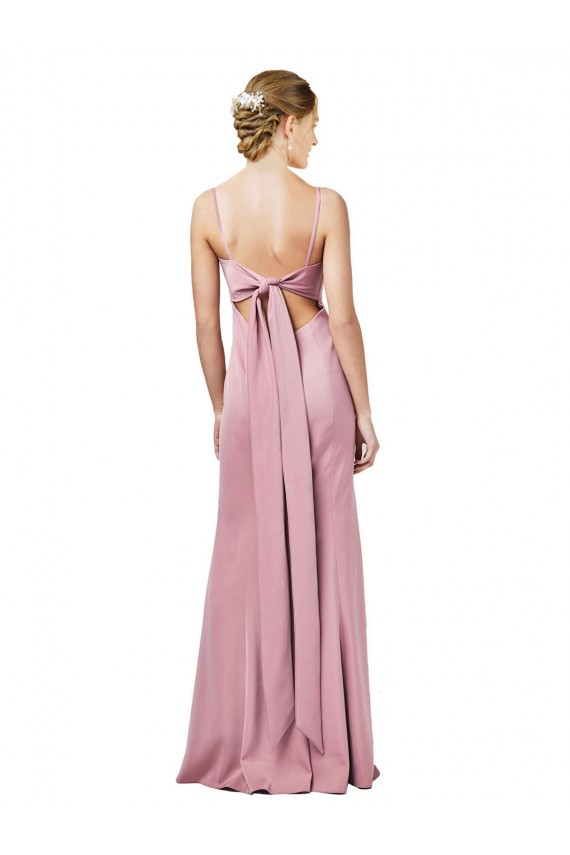 Shop Fit and Flare Slim Formal Crepe Bridesmaid Dress / Prom Dress with Cutout Back