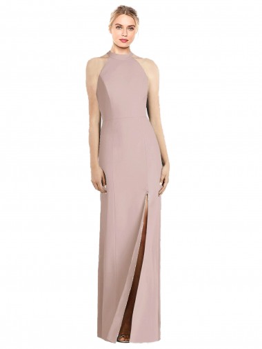 Shop High Neck Cutout Halter Trumpet Bridesmaid Dress