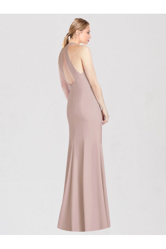 Shop High Neck Cutout Halter Trumpet Bridesmaid Dress