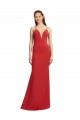 Shop Mermaid Plunging V-Neck Formal Crepe Bridesmaid Dress / Prom Dress with Wide Open Back