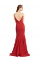 Shop Mermaid Plunging V-Neck Formal Crepe Bridesmaid Dress / Prom Dress with Wide Open Back