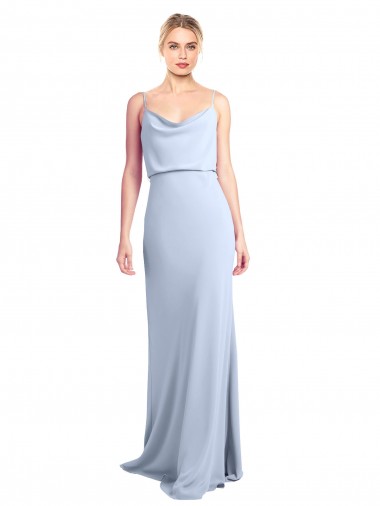 Shop Feminine Cowl Neck Slim Floor Length Stretch Formal Crepe Bridesmaid Dress / Prom Dress