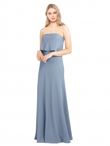 Shop High Neck Sheath Sleeveless Stretch Formal Crepe Bridesmaid Dress / Prom Dress