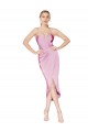 Shop High Neck Spaghetti Straps Short Formal Cocktail Crepe Bridesmaid Dress / Prom Dress