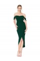 Shop Off the Shoulder Knee Length Formal Crepe Short Cocktail Wrap Bridesmaid Dress / Prom Dress