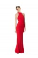 Shop Halter Neck Keyhole Back Sleeveless Formal Crepe Maxi Bridesmaid Dress / Prom Dress