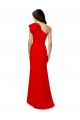 Shop High Neck Ruffle Frill One Shoulder Maxi Formal Crepe Bridesmaid Dress / Prom Dress