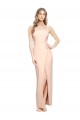 Shop Floor Length Square Neck Long Sheath Formal Crepe Bridesmaid Dress / Prom Dress 