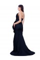 Shop Long Strapless Sweep Train Low Back Crepe Bridesmaid Dress / Prom Dress