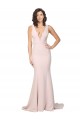 Shop Deep Plunging V-Neckline Full Length Formal Crepe Bridesmaid Dress / Prom Dress with Deep V-Backline