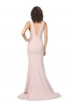 Shop Deep Plunging V-Neckline Full Length Formal Crepe Bridesmaid Dress / Prom Dress with Deep V-Backline