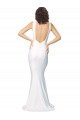 Shop High Neck Low V-Back Long Formal Crepe Bridesmaid Dress / Prom Dress