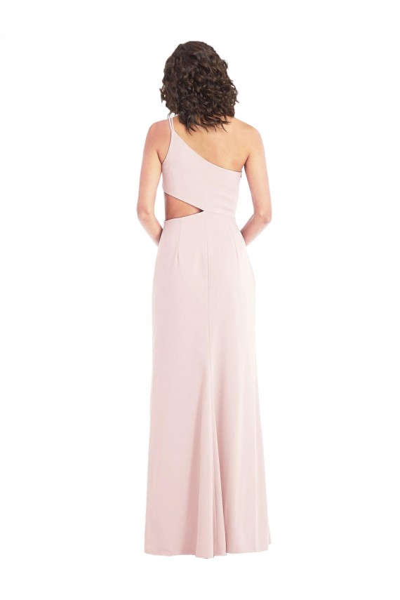 Shop Flirty One Shoulder Midriff Cutout Maxi Formal Crepe Bridesmaid Dress / Prom Dress