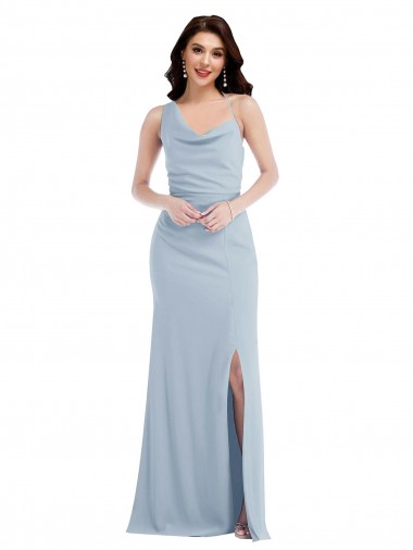 Shop One Shoulder Draped Cowl Neck Maxi Bridesmaid Dress / Prom Dress