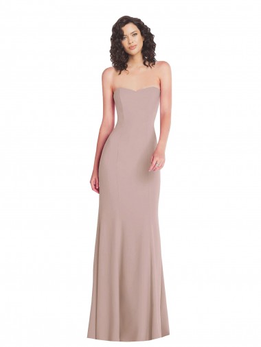 Shop Strapless Princess Line Formal Crepe Mermaid Bridesmaid Dress / Prom Dress