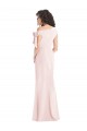 Shop Off the Shoulder Tie Detail Trumpet Formal Crepe Bridesmaid Dress / Prom Dress with Front Slit