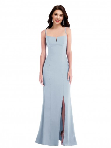 Shop Flattering Trumpet Maxi Formal Crepe Bridesmaid Dress / Prom Dress with Front Slit