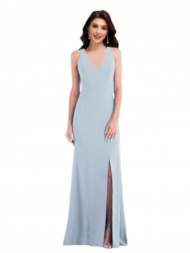 Shop Criss Cross Cutout Back Maxi Bridesmaid Dress / Prom Dress with Front Slit