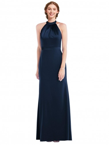 Shop High Neck Open Back Long Maxi Bridesmaid Dress / Prom Dress