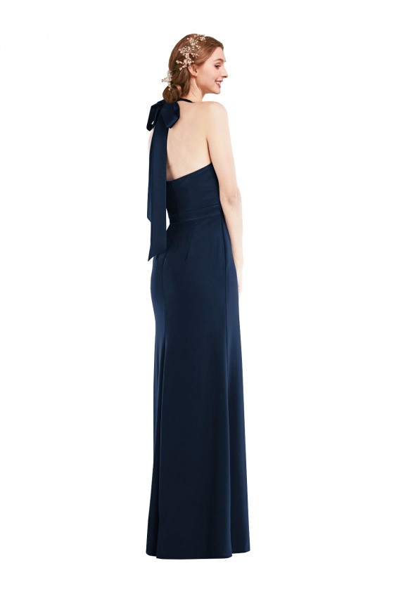 Shop High Neck Open Back Long Maxi Bridesmaid Dress / Prom Dress