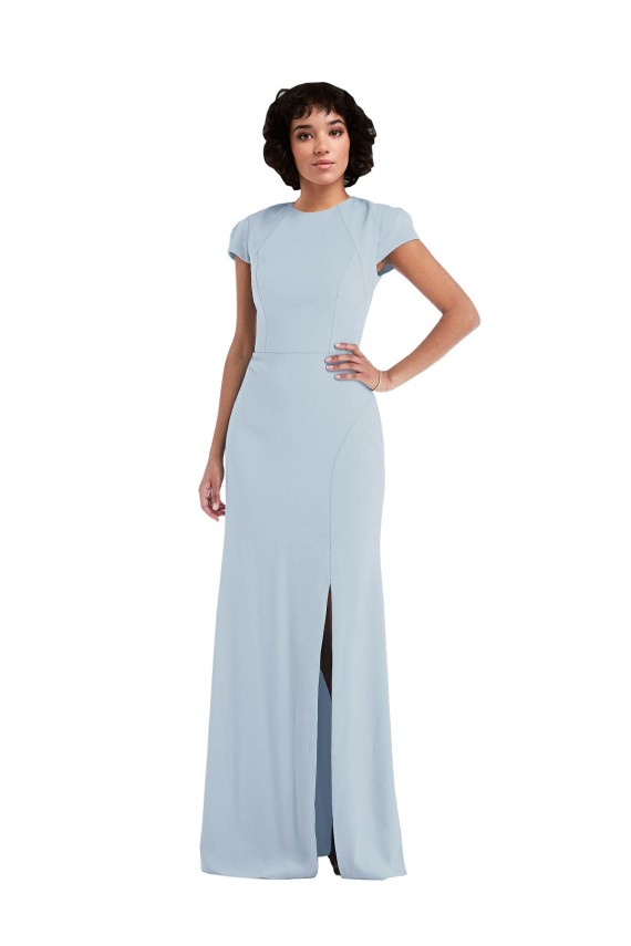 Shop Cap Sleeve Cutout Tie Back Trumpet Bridesmaid Dress