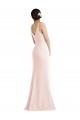 Shop Skinny Strap Deep V-Neck Trumpet Formal Crepe Bridesmaid Dress / Prom Dress with Front Slit