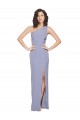 Shop Floor Length One Shoulder Formal Crepe Bridesmaid Dress / Prom Dress with Pencil Skirt and Side Split