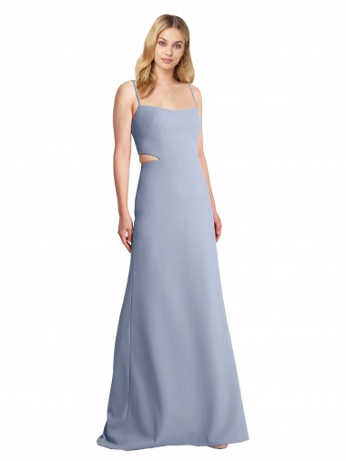 Shop Feminine Scoop Neckline Long Crepe Slip Bridesmaid Dress / Prom Dress 