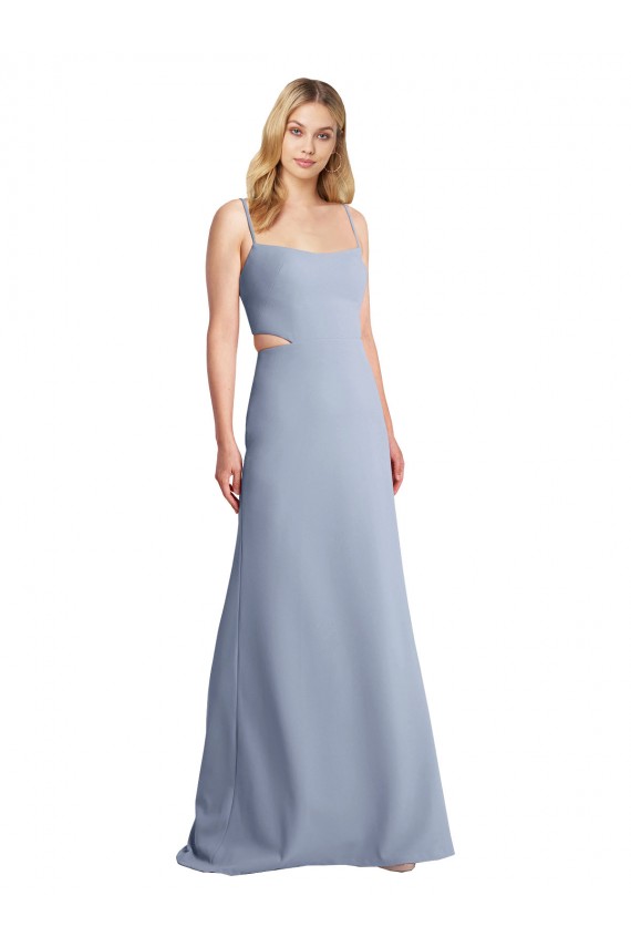 Shop Feminine Scoop Neckline Long Crepe Slip Bridesmaid Dress / Prom Dress 