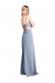 Shop Feminine Scoop Neckline Long Crepe Slip Bridesmaid Dress / Prom Dress 