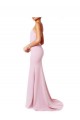 Shop Square Neck Criss Cross Open Back Slim Crepe Bridesmaid Dress / Prom Dress with Spaghetti Straps