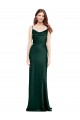 Shop Fitted Cowl Neck Long Formal Stretch Satin Slip Bridesmaid Dress / Prom Dress with V-Back