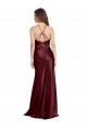 Shop High Neck Halter Long Sleeveless Formal Stretch Satin Bridesmaid Dress / Prom Dress with Strappy Back