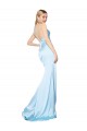 Shop Double Straps V-Neck Sleeveless Formal Stretch Satin Bridesmaid Dress / Prom Dress with High Slit