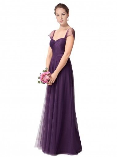 Shop Full Length Long Tulle Bridesmaid Dress with Sweetheart Neckline