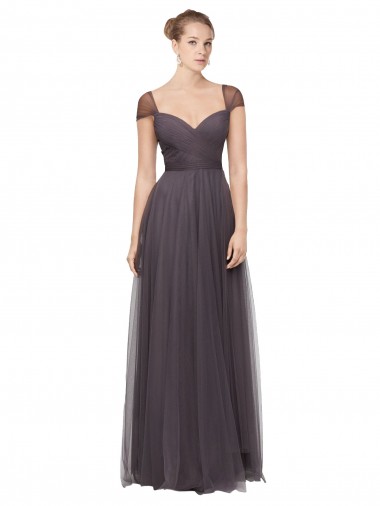 Shop Sweetheart Neckline Long Tulle Bridesmaid Dress with Straps